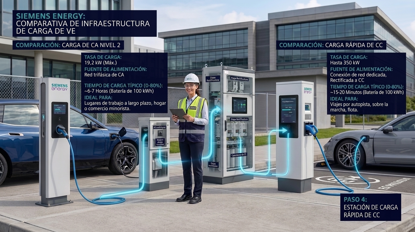 Tipos de cargadores para vehículos eléctricos