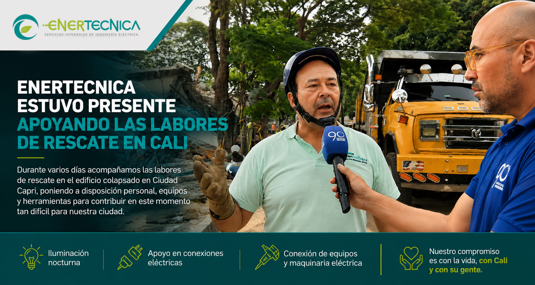 Enertecnica apoyo labores de rescate en Cali