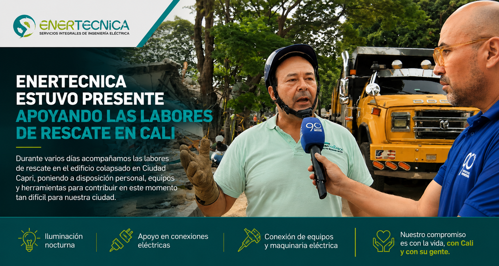 Enertecnica apoyo labores de rescate en Cali
