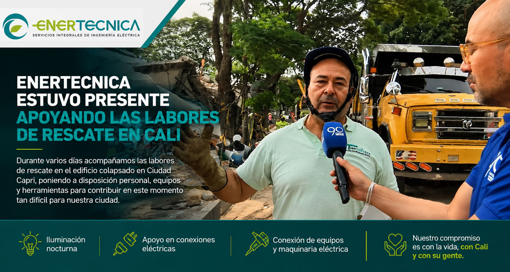Enertecnica apoyo labores de rescate en Cali